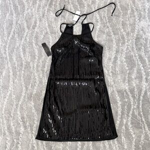 BEBE Size XS Tunic Dress Sequin Black